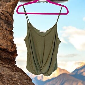 New all in favor green spaghetti strap tank top